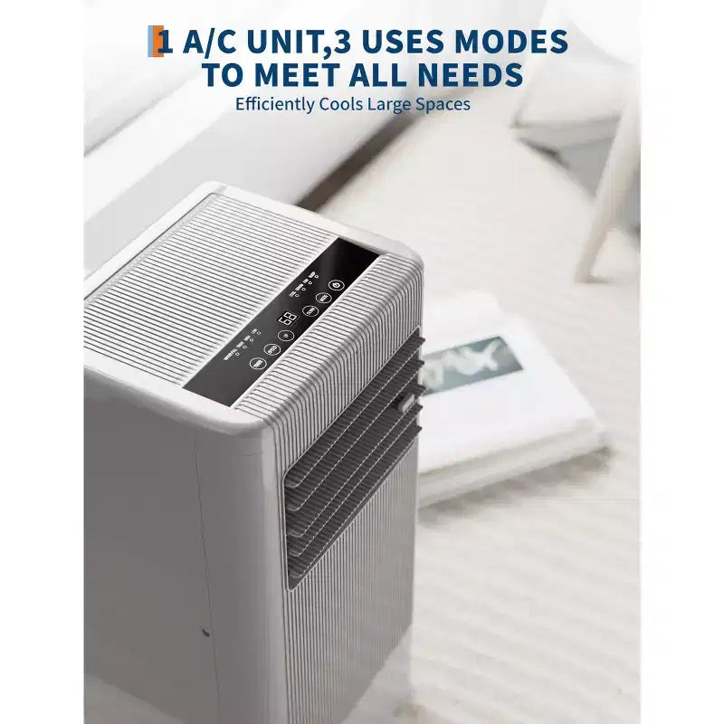 Climatiseur Portable, Flarhetoric 10000 BTU Climatisation/Ventilation/Déshumidification 3 EN 1, Unité AC Portable pour Pièce de 52 m², Unités pour Pièces à Faible Bruit
