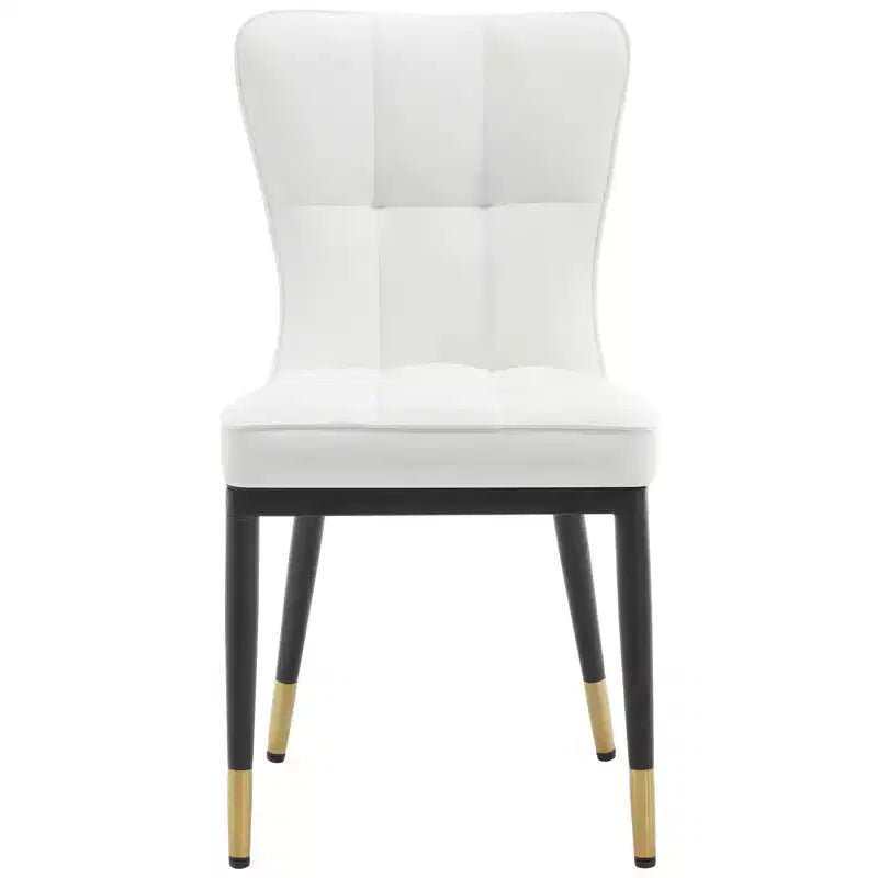 Bekrvio Lot de 6 chaises de salle à manger, modernes, rembourrées, en similicuir, avec haut dossier, pieds en métal, chaises de cuisine sans accoudoirs pour salon et salle à manger