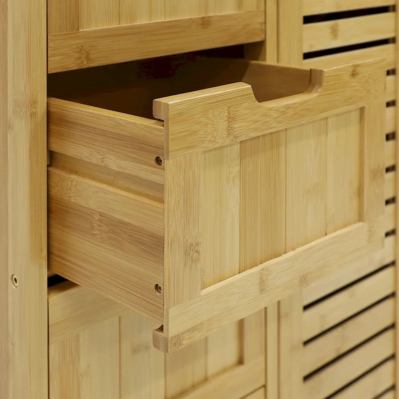 Meuble de Rangement Salle de Bain VEIKOUS sur Pied avec 4 Tiroirs