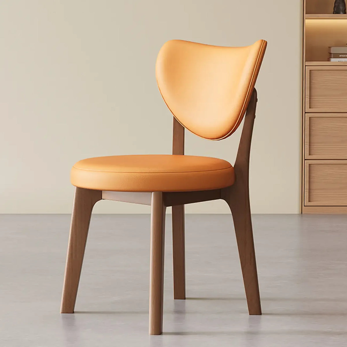 Chaise de salle à manger sans accoudoirs moderne en similicuir à dossier haut