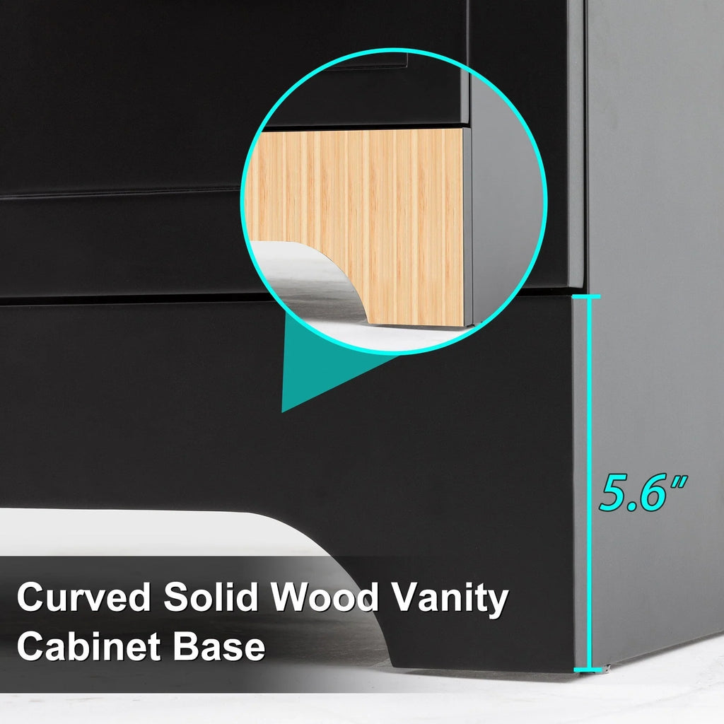 Meuble-lavabo de salle de bain Wavy Line 30/36/48 avec évier et robinet