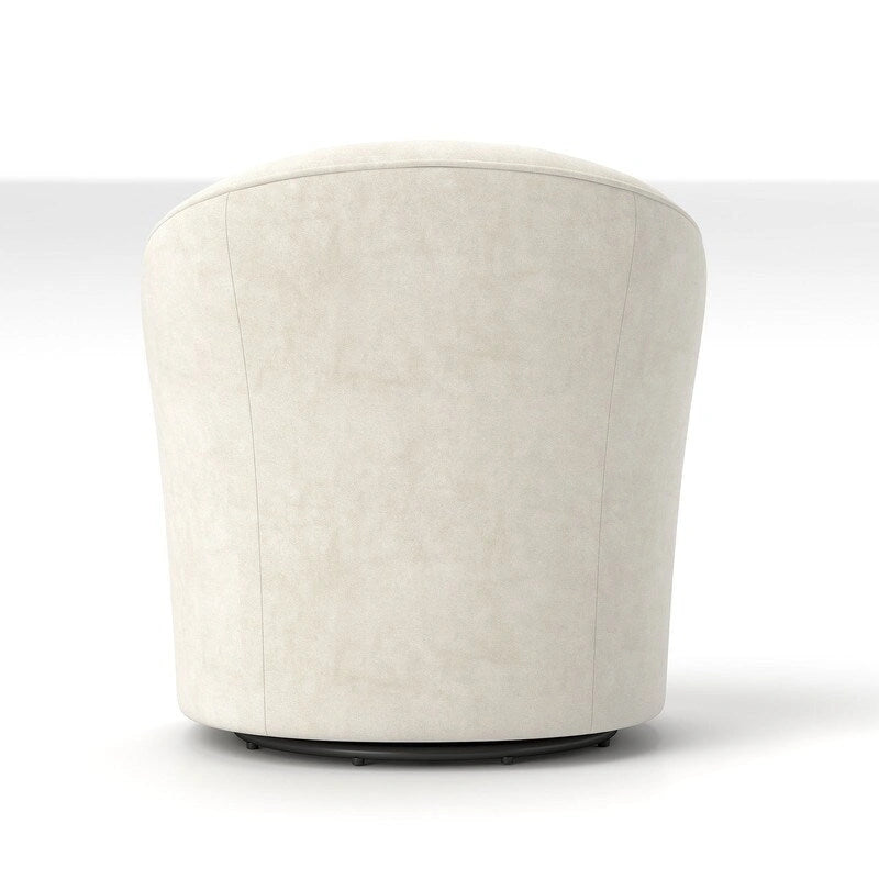 Fauteuil baril pivotant à 360 degrés SEYNAR moderne en velours avec dossier capitonné, lot de 2