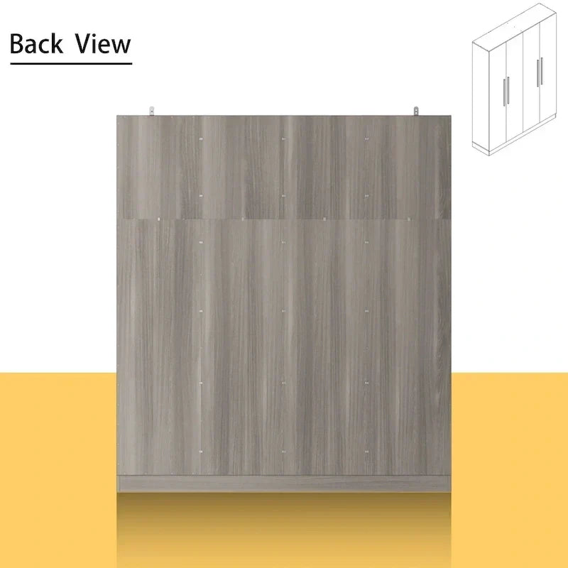 Armoire moderne autoportante en bois massif avec étagères de rangement