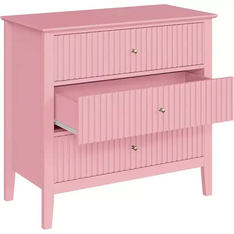 Heynemo Commode 3 Tiroirs, Table de Chevet en Bois Peint de 76 cm de Haut avec Rangement, Grande Commode Moderne avec Coulisses à Roulement à Billes