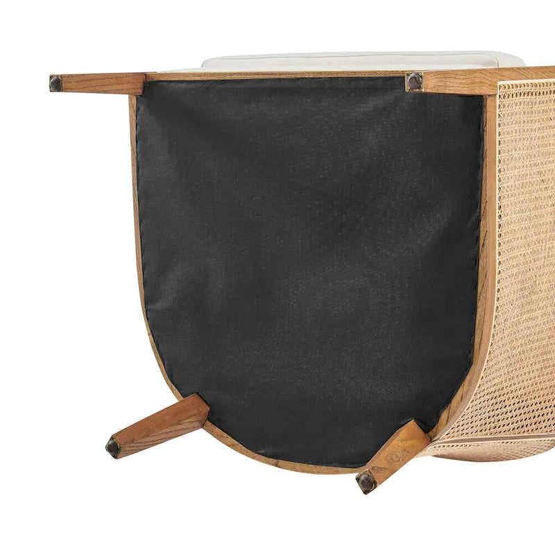 Fauteuil d'appoint en lin et rotin Tillman