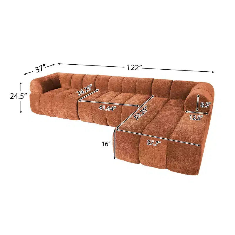 Canapé d'angle moderne Christopher Knight Home Keri 122 en mousse haute densité avec dossier bas