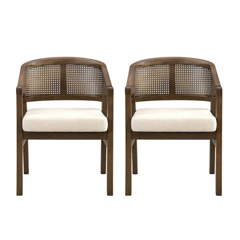 Christopher Knight Home - Chaise de salle à manger capitonnée en cannage (Lot de 2)