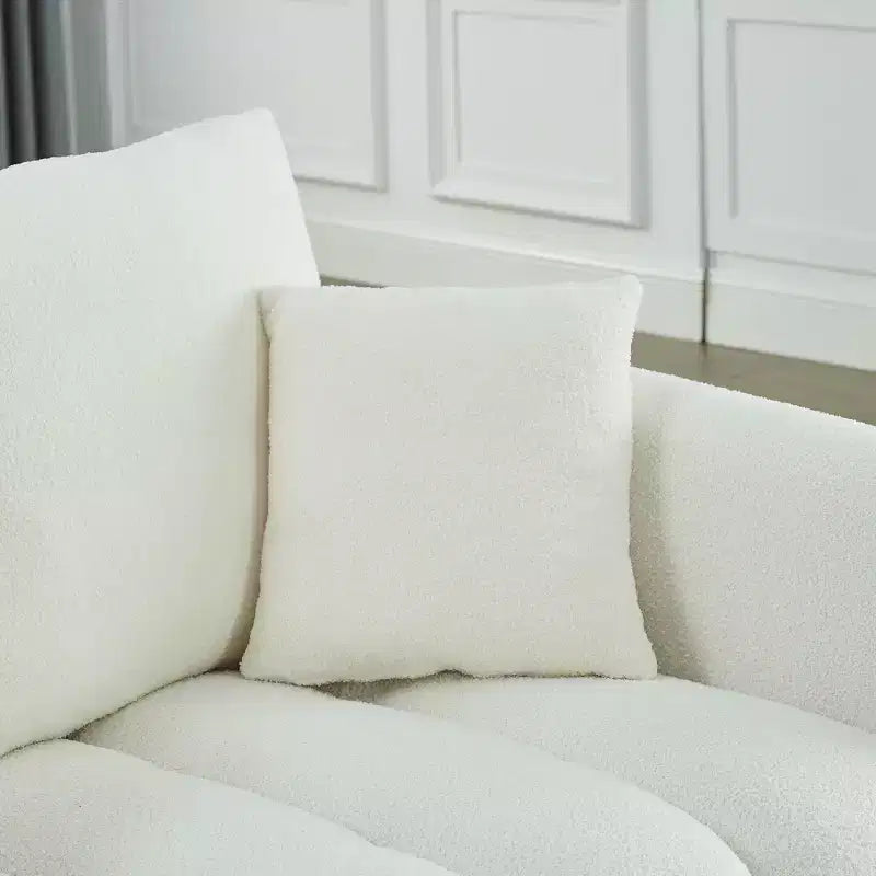 GDFStudio Alanna Canapé 3 places moderne en tissu peluche 79,5 po avec oreillers