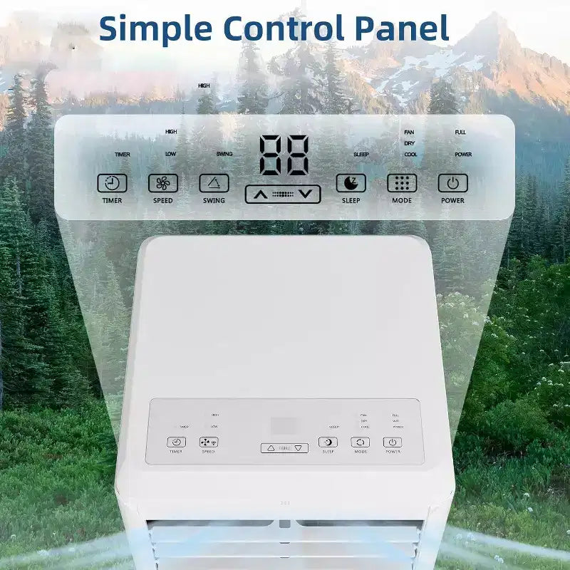 Climatiseur portable 8 000 BTU - 3-en-1 : refroidissement, déshumidificateur et ventilateur pour 32,5 m² avec mode nuit et garantie d'un an