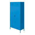 Armoire de rangement haute en métal à 2 portes, orange/rose, 1 personne