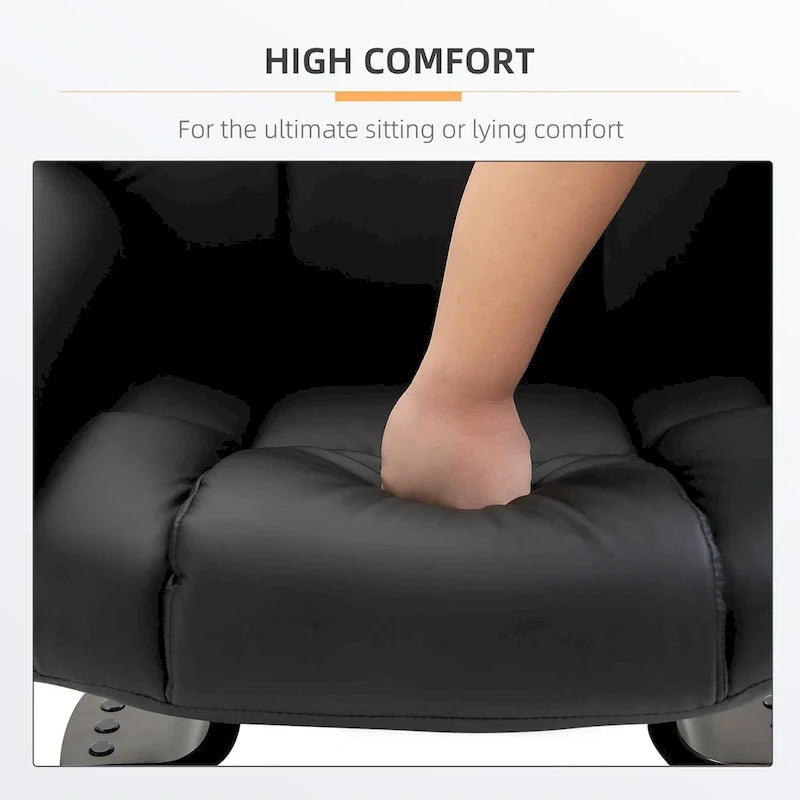 Fauteuil de massage inclinable HOMCOM avec pouf repose-pieds