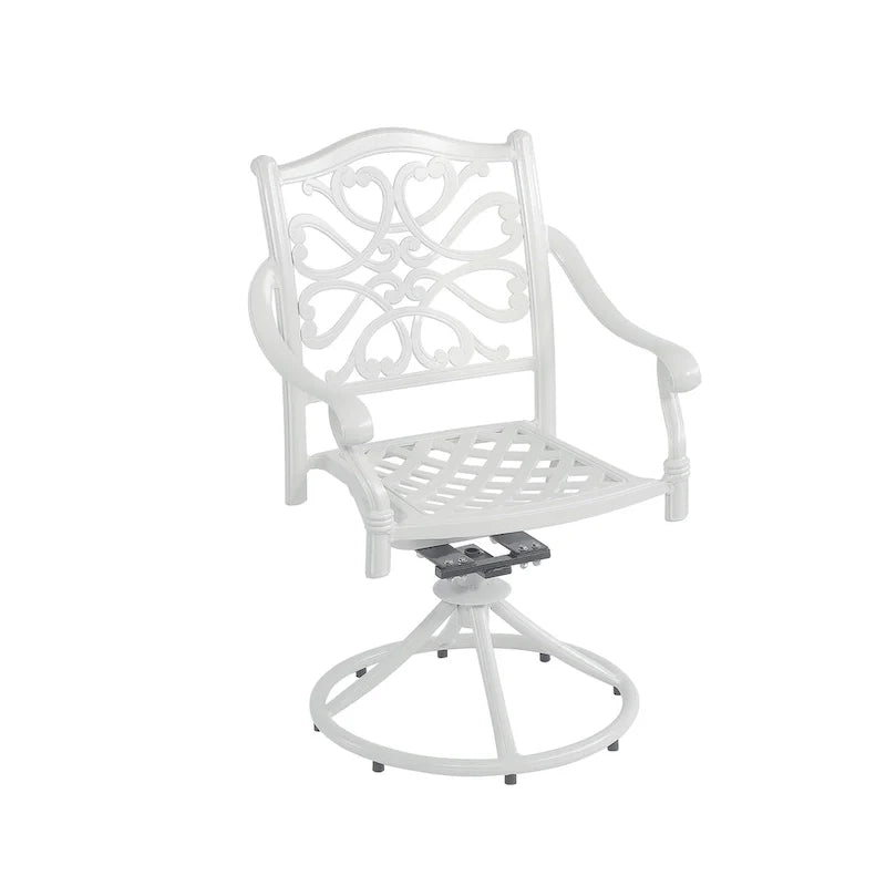 Ensemble de salle à manger d'extérieur 5 pièces en fonte d'aluminium avec 4 chaises pivotantes