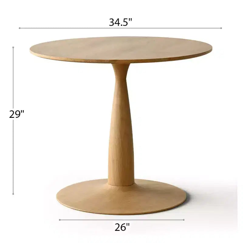 Table à manger ronde moderne avec piédestal, finition grain de bois, petite table de cuisine/table basse pour appartement, salle à manger et salon-Panipeachy