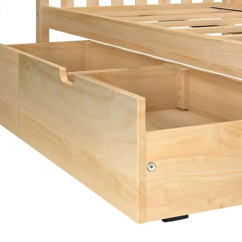 Lit superposé en bois massif pour enfants avec tiroirs de rangement