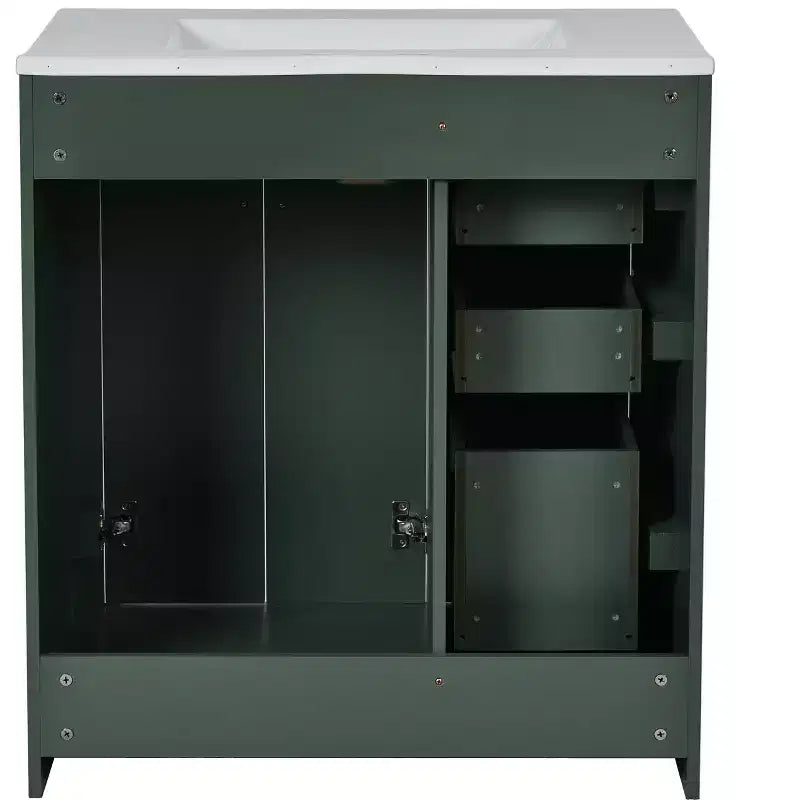 Meuble-lavabo de salle de bain 30 po avec armoire et 3 tiroirs – Noir / Bleu / Vert / Indigo / Blanc