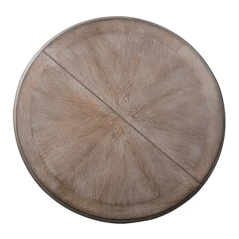 Table à dîner ronde sur pied Magnolia Manor avec rallonges escamotables - 2 finitions