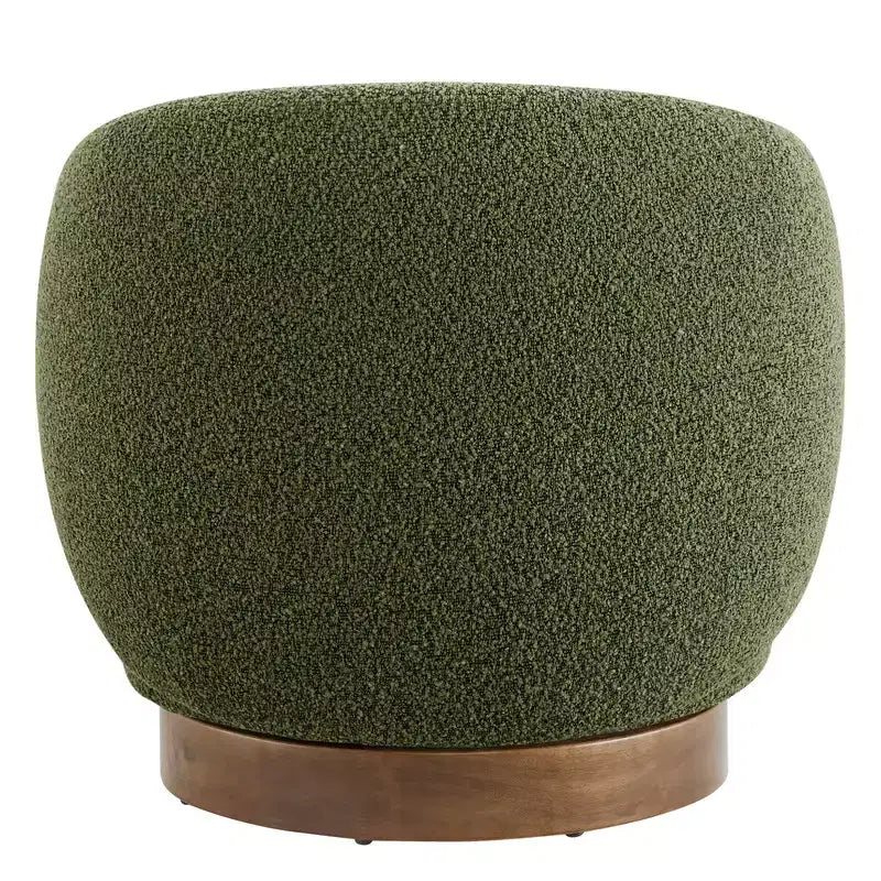 Fauteuil d'appoint pivotant Spruce&Spring en tissu avec base en bois