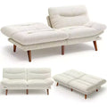 Canapé-lit 168 cm en velours côtelé, avec dossier et accoudoirs réglables, idéal pour les petits espaces, les salons ou les bureaux comme futon.