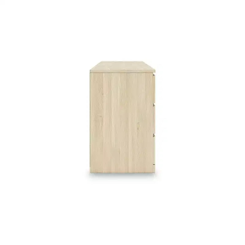 Commode à 6 tiroirs Ashley Modern Onita Signature Design, finition en bois brun naturel, sans quincaillerie