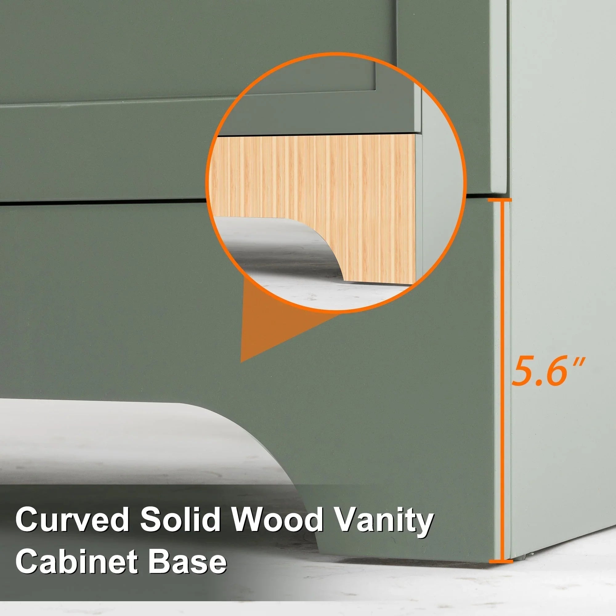 Meuble-lavabo de salle de bain Wavy Line 30/36/48 avec évier et robinet