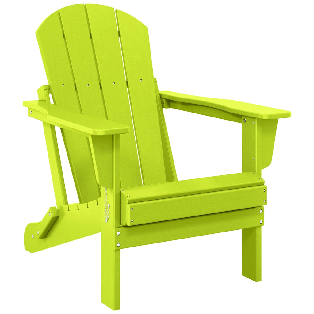 Chaise Adirondack pliante d'extérieur tout temps Polytrends Laguna résistante à la décoloration pour patio