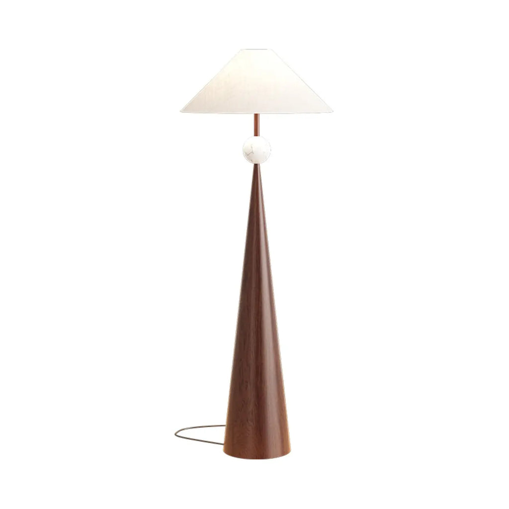Lampadaire conique contemporain en métal avec abat-jour en tissu