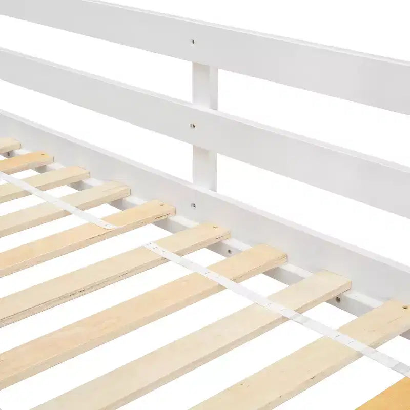 Lit mezzanine cabane de taille double, lit mezzanine cabane en bois avec échelle et barrières de sécurité pour enfants