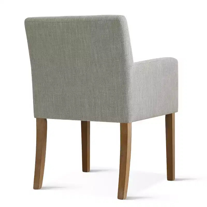 Lot de 6 chaises de salle à manger capitonnées avec accoudoirs, fauteuils modernes en lin avec pieds en bois, chaises d'appoint pour salle à manger, salon – Panipeachy