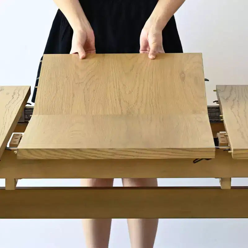 Ensemble de salle à manger 7 pièces, table à tréteaux extensible de 198-244 cm avec chaises rembourrées et pieds en bois massif - Panipeachy