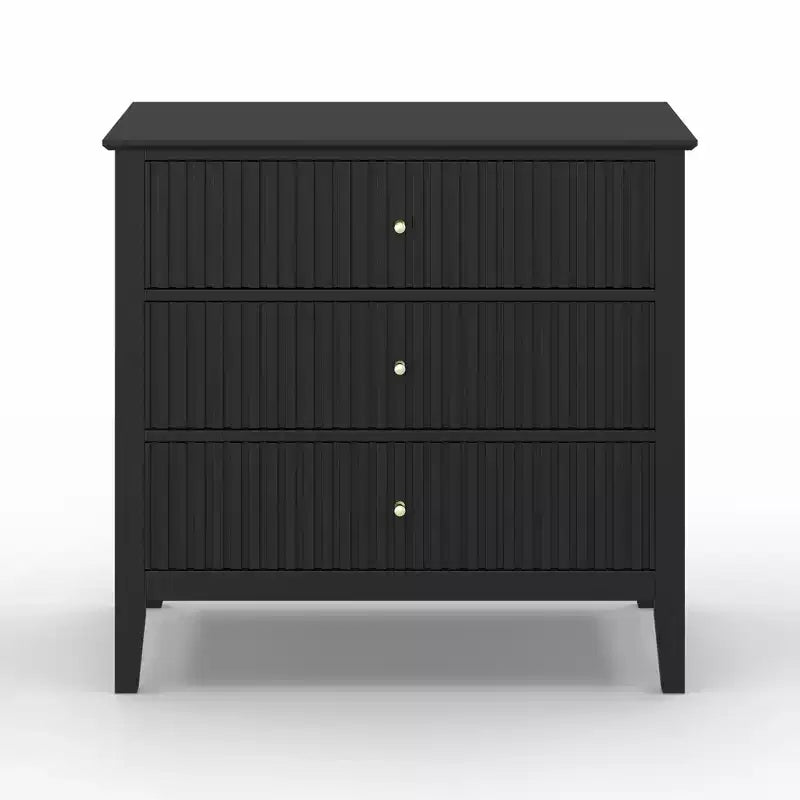 Heynemo Commode 3 Tiroirs, Table de Chevet en Bois Peint de 76 cm de Haut avec Rangement, Grande Commode Moderne avec Coulisses à Roulement à Billes