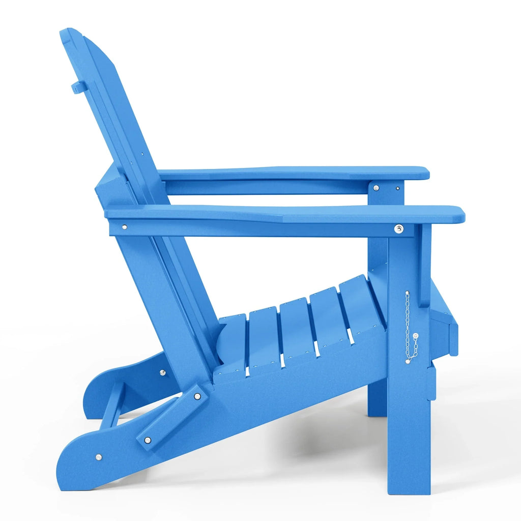Chaise Adirondack pliante d'extérieur tout temps Polytrends Laguna résistante à la décoloration pour patio