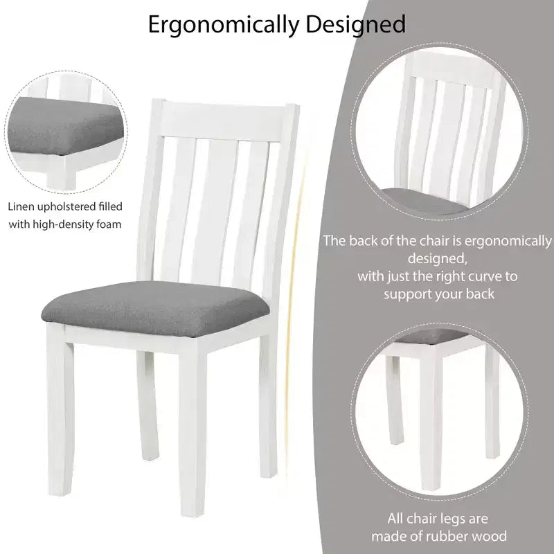 Ensemble de salle à manger extensible de style ferme pour 6 personnes, table rectangulaire et 6 chaises rembourrées