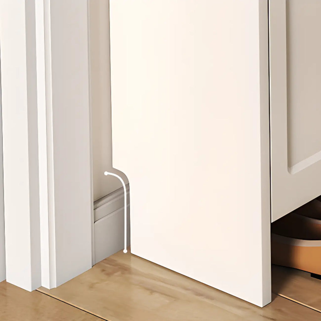 Meuble à chaussures blanc en bois 3 niveaux avec façade rabattable Slim