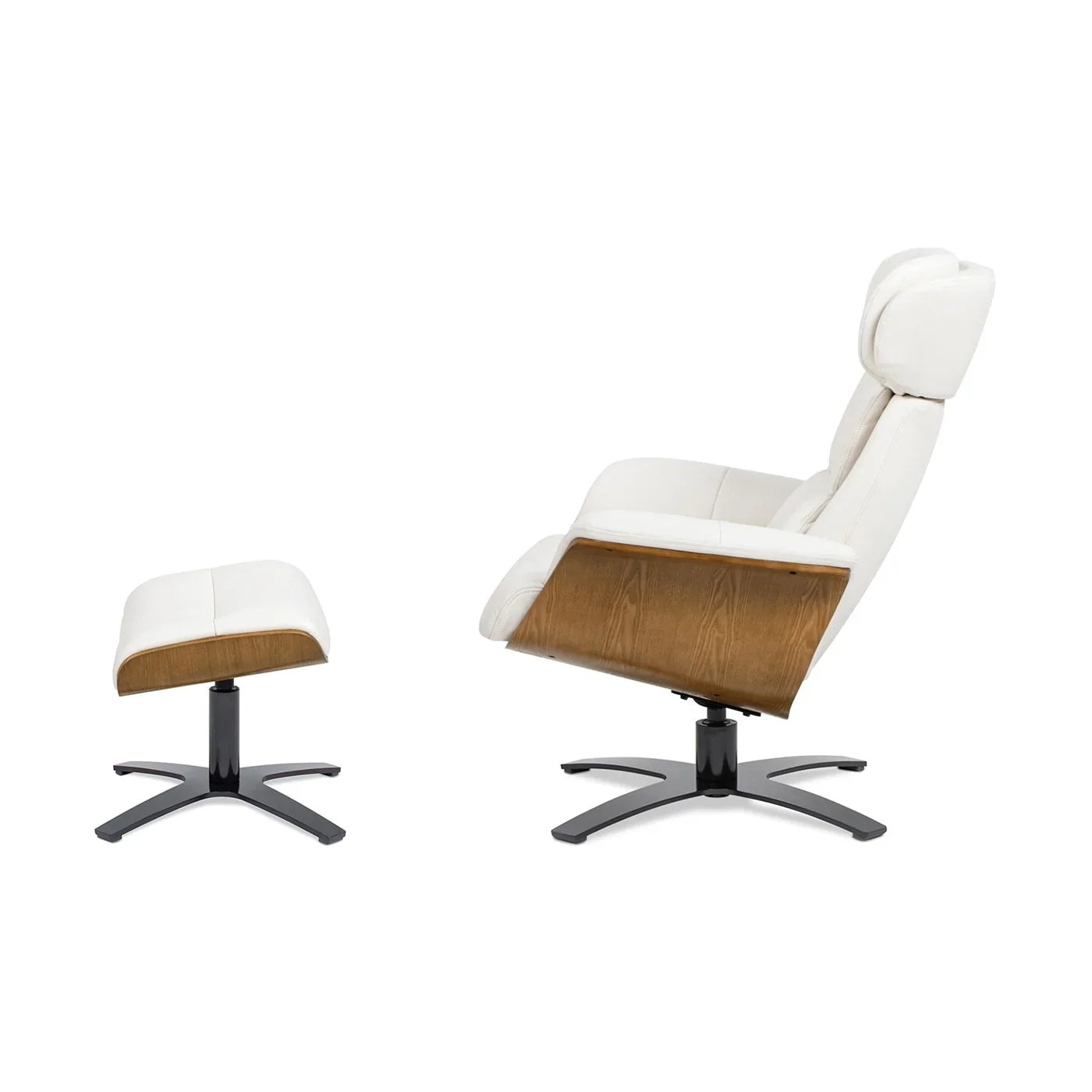 Jovan 31.5 Fauteuil inclinable en cuir véritable avec ottoman