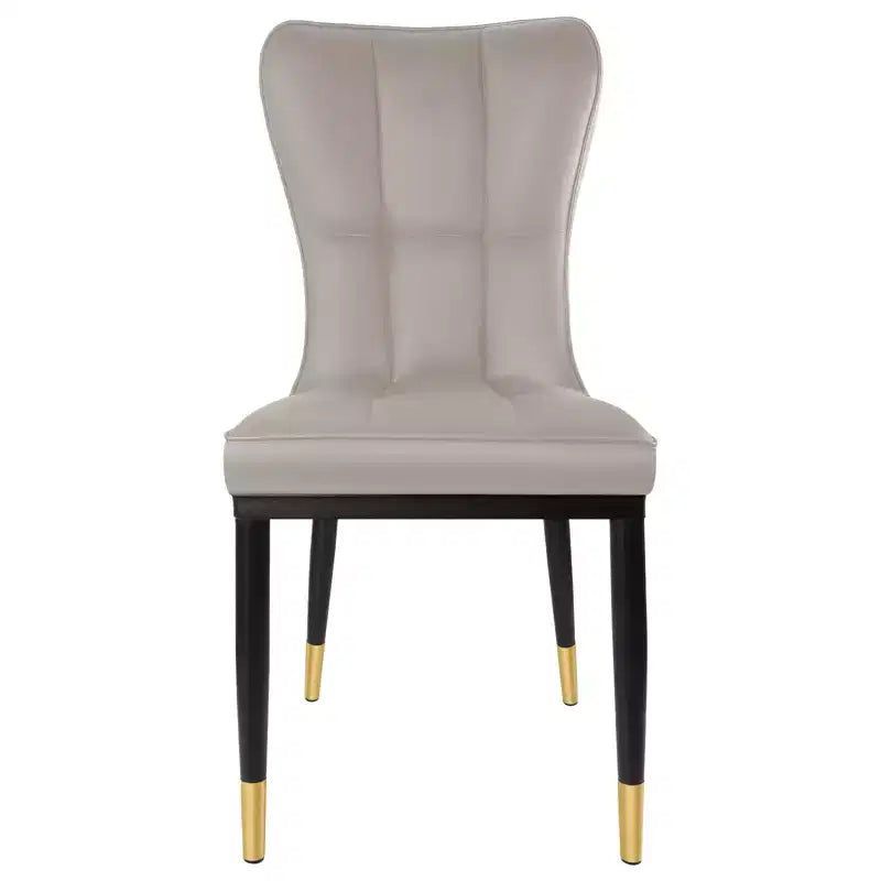 Bekrvio Lot de 6 chaises de salle à manger, modernes, rembourrées, en similicuir, avec haut dossier, pieds en métal, chaises de cuisine sans accoudoirs pour salon et salle à manger