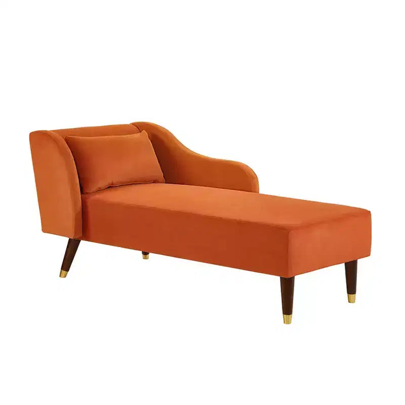 Chaise longue moderne en velours, chaise longue rembourrée avec accoudoir incurvé, canapé-lit de salon pour chambre, bureau, salon