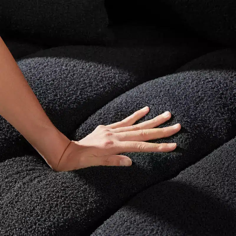 GDFStudio Alanna Canapé 3 places moderne en tissu peluche 79,5 po avec oreillers