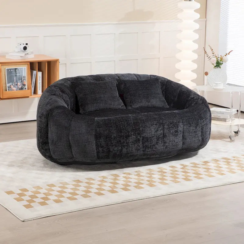 GDFStudio - Canapé paresseux 2 places en chenille Laurel avec mousse haute densité et confort surdimensionné