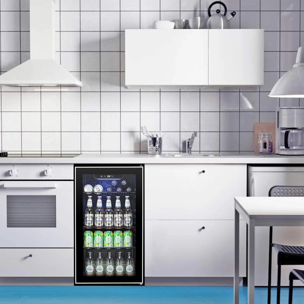 Réfrigérateur à Boissons - Mini Frigo 120 Canettes avec Porte en Verre