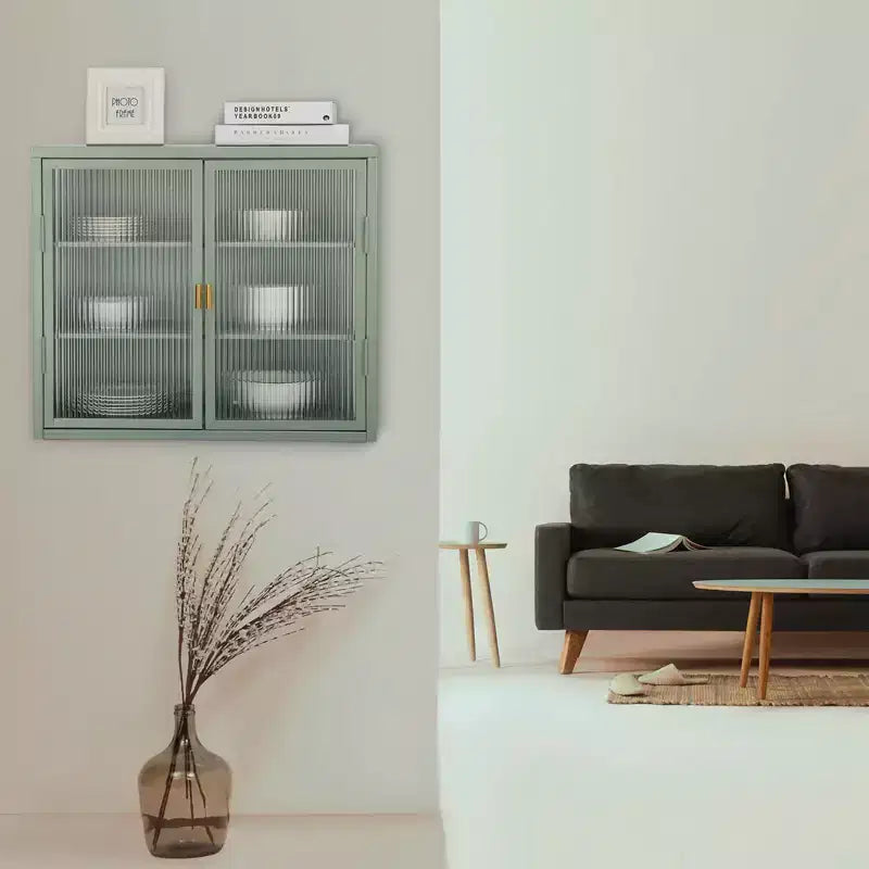 Armoires murales doubles en verre avec suffisamment d'espace de rangement, étagères amovibles, armoire murale, coffre de rangement à outils pratique