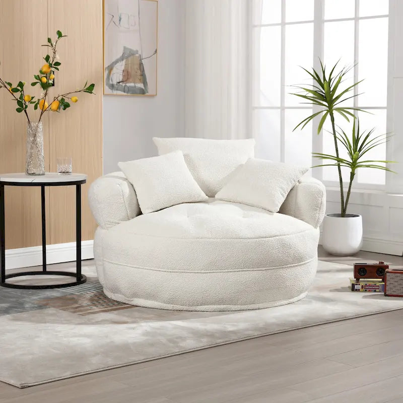 Fauteuil paresseux rond – Blanc/Bleu/Gris/Jaune/Orange/Rouge rosé/Bleu marine/Vert, Siège simple et double