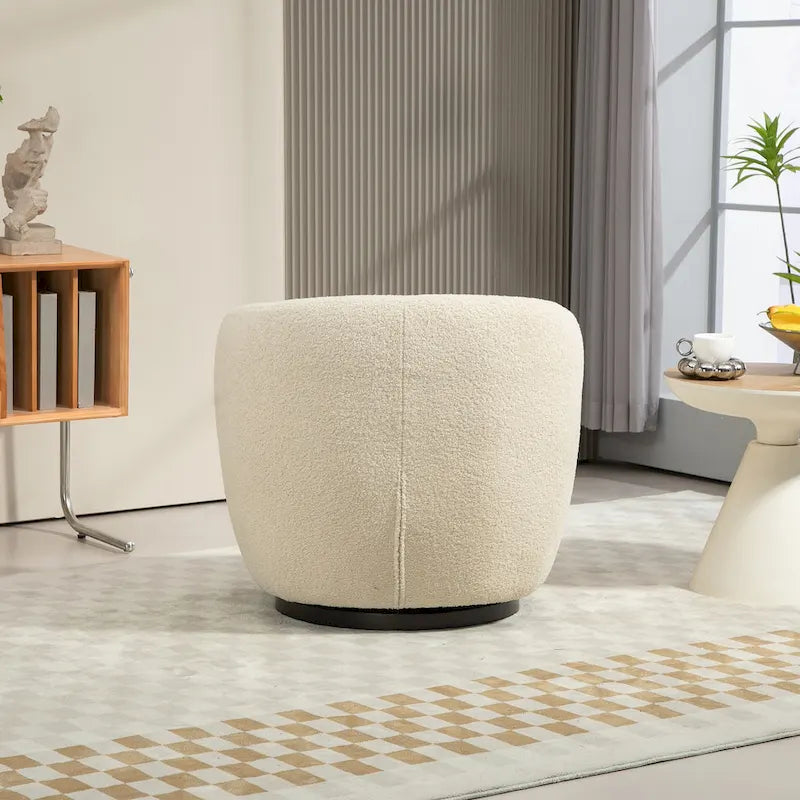 Fauteuil club pivotant rembourré avec rangement, chaise d'appoint moderne pour salon, chambre, bureau ou coin lecture