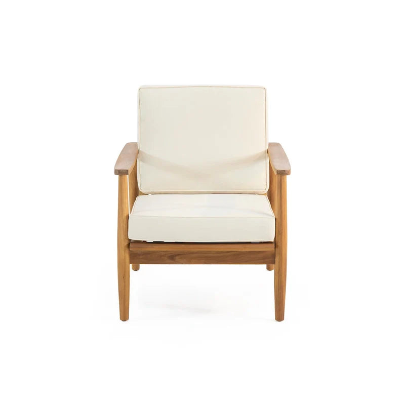 Ensemble de conversation d'extérieur 4 places en bois d'acacia Willowbrook par Christopher Knight Home