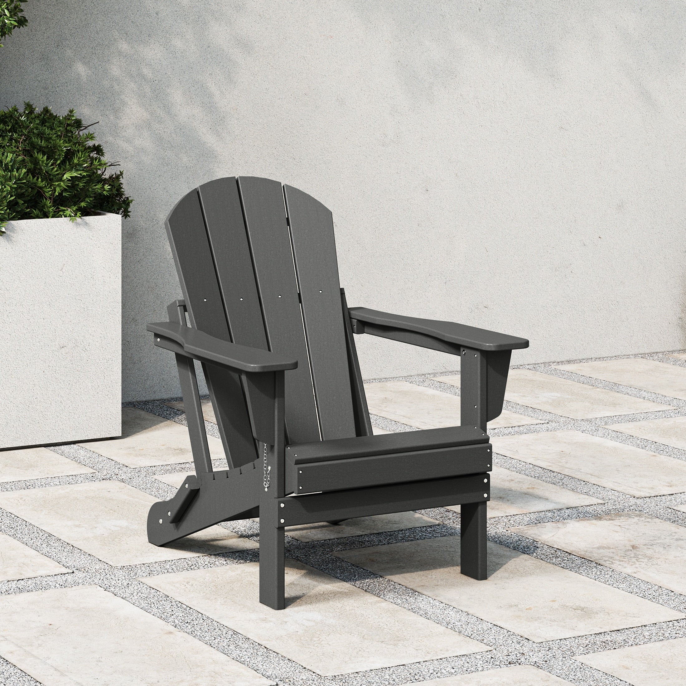 Chaise Adirondack pliante d'extérieur tout temps Polytrends Laguna résistante à la décoloration pour patio