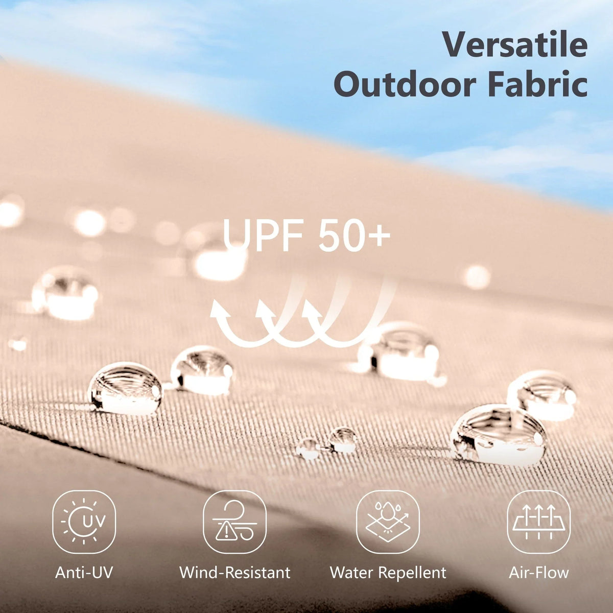 MAISON ARTS Parasol excentré rectangulaire de 4,5 m avec manivelle, parasol de marché double face d'extérieur avec lumières LED solaires et base incluse