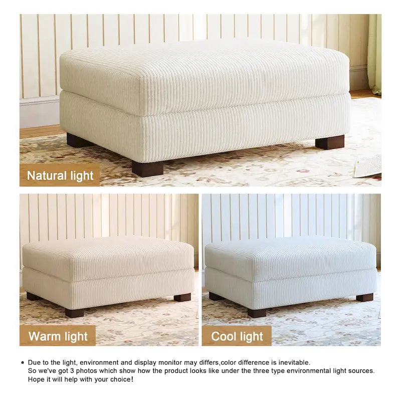 Pouffe d'appoint oversize en velours côtelé moderne