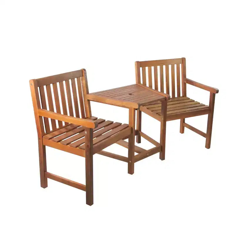 Northlight 70 Ensemble de patio extérieur avec table et chaises Jack et Jill en acacia - Marron
