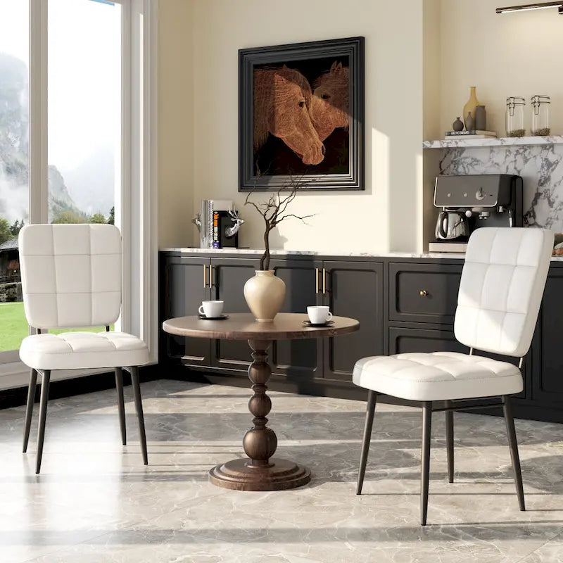 Lot de 2/4/6/8 chaises de salle à manger modernes, chaises de cuisine rembourrées avec coussin épais pour salle à manger