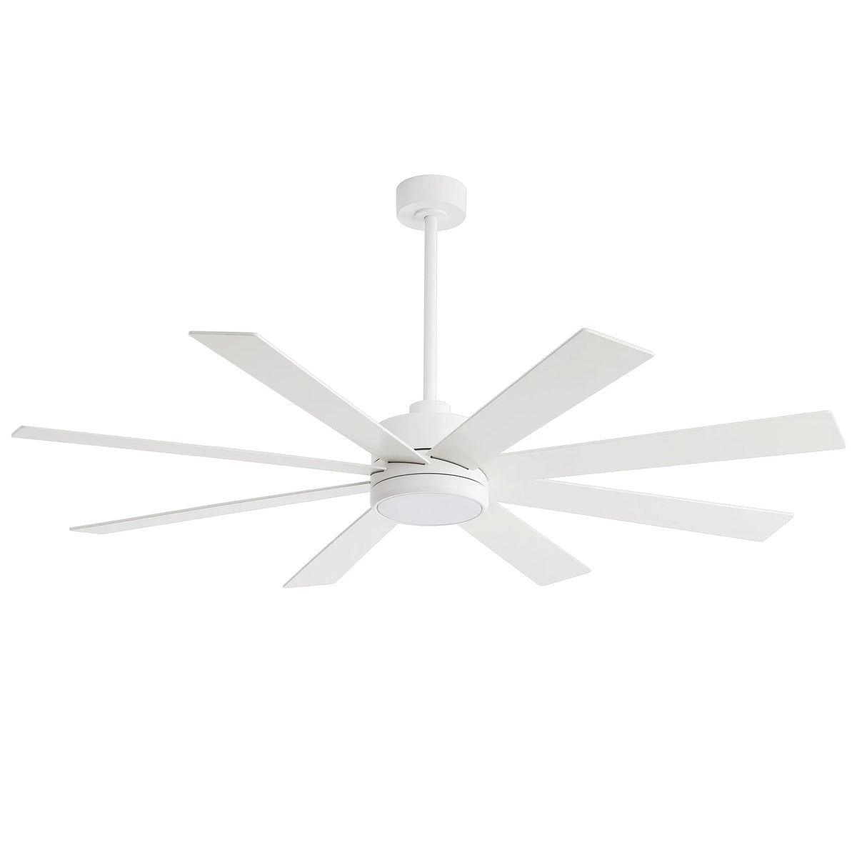 Ventilateur de plafond de 65 pouces à 8 pales noires avec lumière LED et télécommande