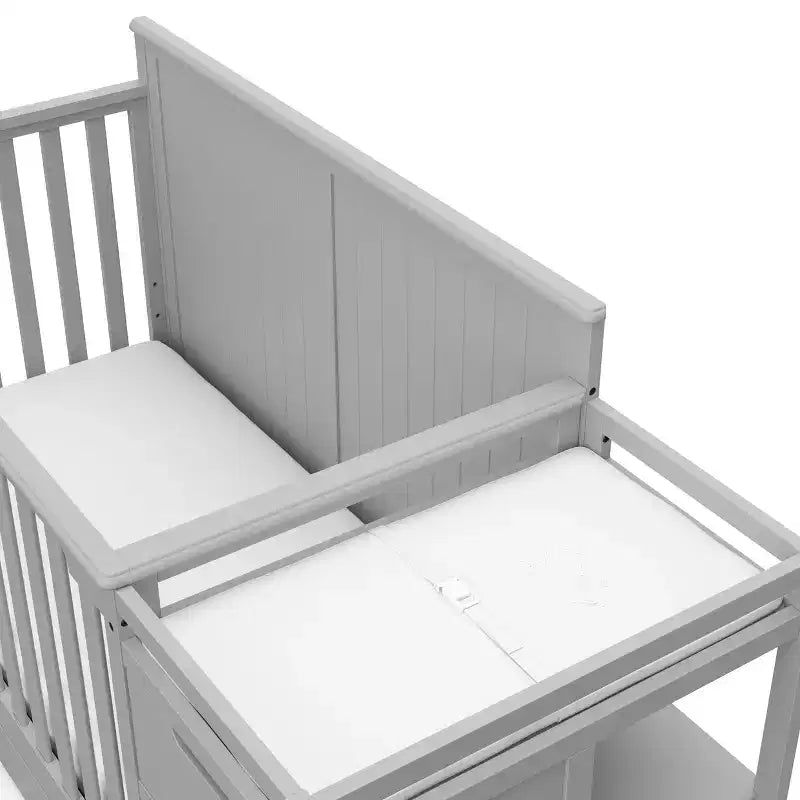 Lit de bébé et table à langer transformable 5-en-1 avec tiroir